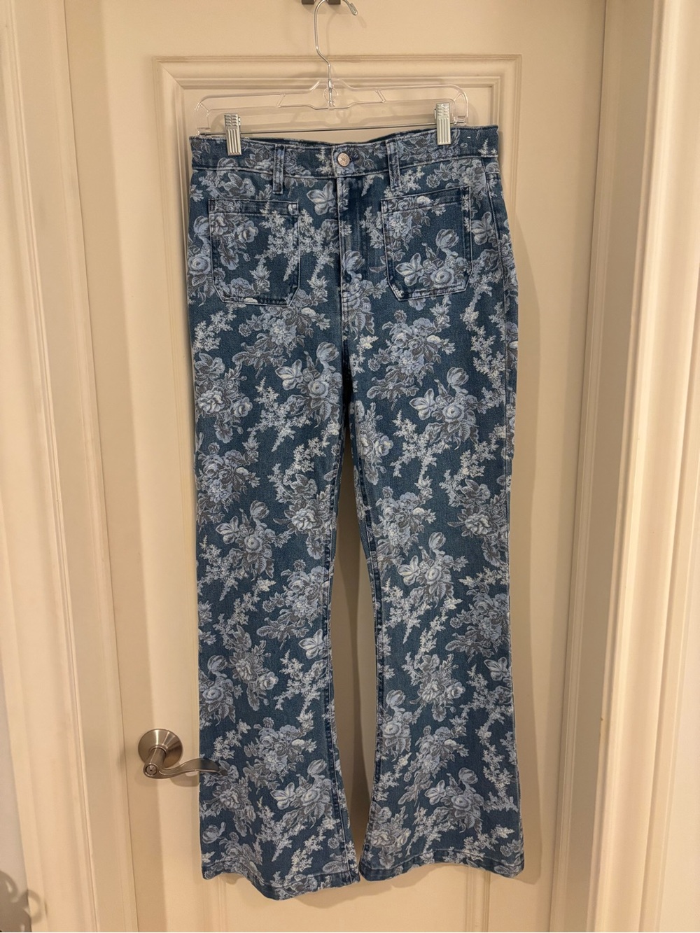 Gap x LoveShackFancy Blue Floral Wide-Leg Jeans